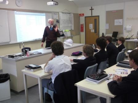 Steve presenting about the value of engineering education and the advantages of choosing a career in engineering